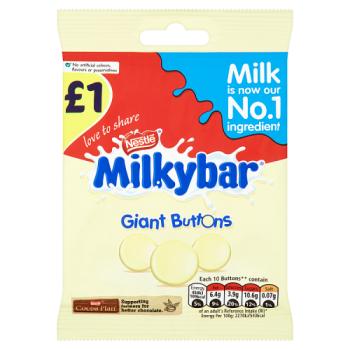 Milkybar White Chocolate Giant Buttons Sharing Bag 85g PMP £1