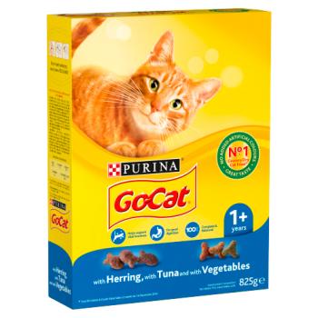 GO-CAT Adult Cat Food with Tuna, Herring & Vegetables 825g
