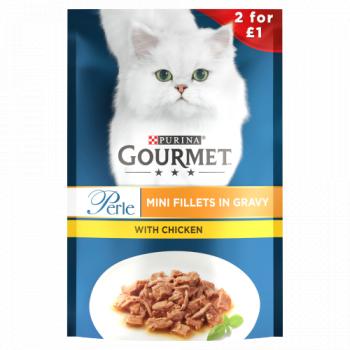 Gourmet Perle Mini Fillets In Gravy With Chicken 85g