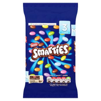 Smarties Milk Chocolate Tube Multipack 3 Pack 38g
