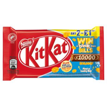 Kit Kat 4 Finger Milk Chocolate Bar 41.5g 2 for £1