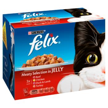 Felix Adult Cat Food Meaty Selection in Jelly 12 x 100g