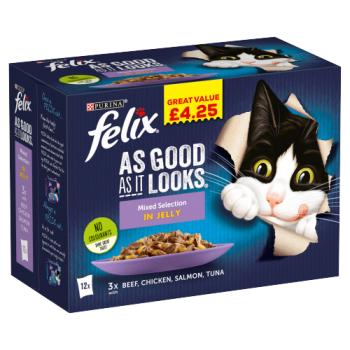 Felix As Good As It Looks Favourites Selection in Jelly Wet Cat Food 12x100g PMP