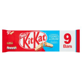 Kit Kat 2 Finger Cookies & Cream Chocolate Biscuit Bar Multipack 9 Pack