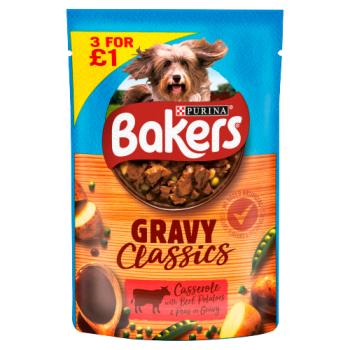 BAKERS Gravy Classics Beef Wet Dog Pouch 100g