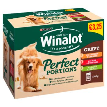 WINALOT Perfect Portions Dog Food Mixed in Gravy 12 x 100g