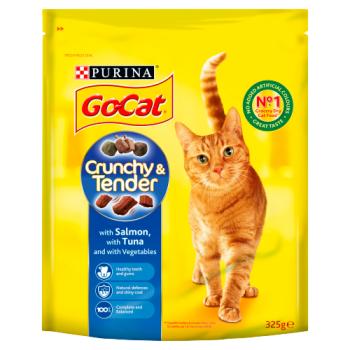 Go-cat Crunchy & Tender With Salmon And Tuna Dry Cat Food 325g