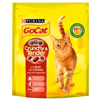 Go-cat Crunchy & Tender With Beef And Chicken Dry Cat Food 325g