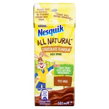 Nesquik® All Natural* Chocolate Milkshake Drink 180ml Carton