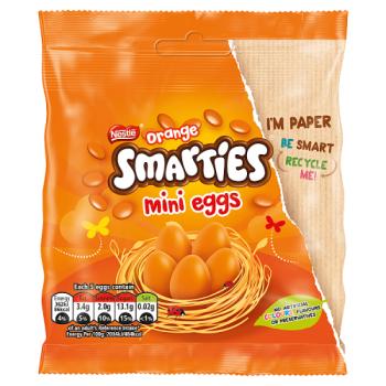 Smarties Orange Milk Chocolate Mini Eggs Sharing Bag 80g