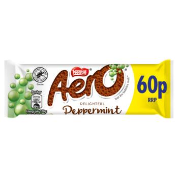 Aero Bubbly Peppermint Mint Chocolate Bar 36g PMP 60p