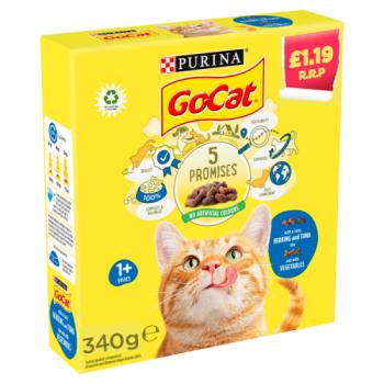 GO-CAT with Herring and Tuna mix with Vegetables Dry Cat Food 340g PMP