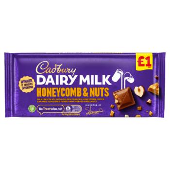 Cadbury Dairy Milk Honeycomb & Nuts Chocolate Bar £1 105g