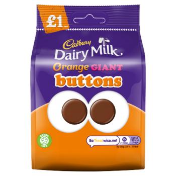 Cadbury Dairy Milk Orange Giant Buttons Chocolate Bag £1 PMP 95g