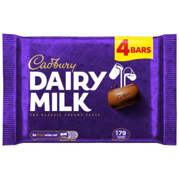Cadbury Dairy Milk Chocolate Bar 4 Pack Multipack 134 g