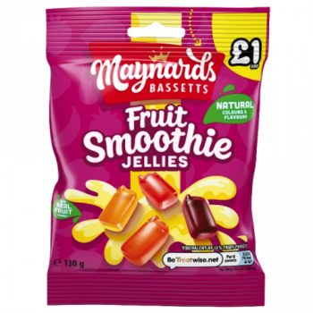Maynards Bassetts Fruit Smoothie Jellies £1 Sweets Bag 130g