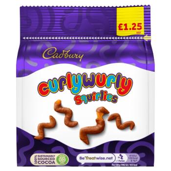 Cadbury Curly Wurly Squirlies Chocolate Bag £1.25 PMP 95g