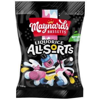Maynards Bassetts Liquorice Allsorts Candy 130g