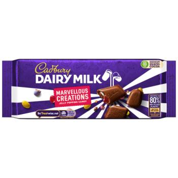 Cadbury Dairy Milk Marvellous Smashables Jelly Popping Candy Chocolate 160g