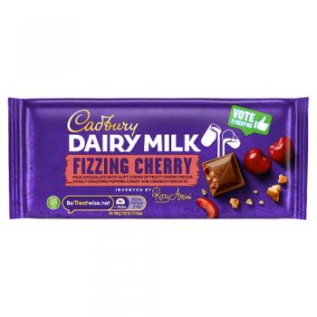 Cadbury Dairy Milk Fizzing Cherry Chocolate Bar 110g