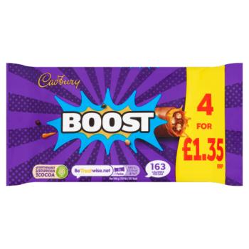 Cadbury Boost Chocolate Bar 4 x 31.5g PM £1.35