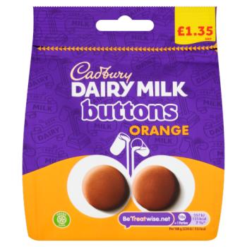 Cadbury Dairy Milk Buttons Orange Chocolate 95g