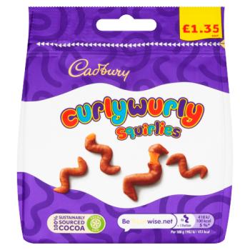 Cadbury Curly Wurly Squirlies Chocolate Bag £1.35 PMP 95g