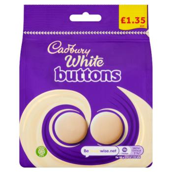 Cadbury White Buttons Chocolate Bag £1.35 PMP 95g