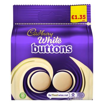 Cadbury White Buttons Chocolate Bag £1.35 PMP 85g