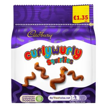 Cadbury Curly Wurly Squirlies Chocolate Bag £1.35 PMP 85g