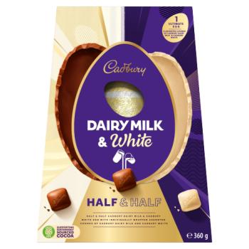 Cadbury Dairy Milk & White Half & Half 360g