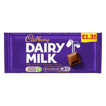 Cadbury Dairy Milk Chocolate Bar £1.35 PMP 95g