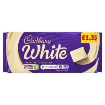 Cadbury White Chocolate Bar £1.35 PMP 90g