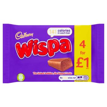 Cadbury Wispa £1 Chocolate Bar 4 Pack 102g
