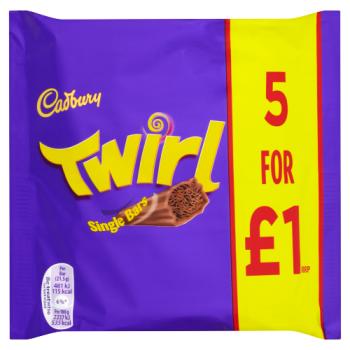 Cadbury Twirl Chocolate Bar 5 Pack 107.5g