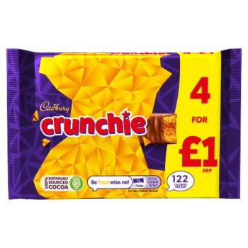 Cadbury Crunchie Chocolate Bar 4 Pack 104.4g