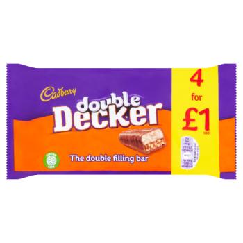 Cadbury Double Decker £1 Chocolate Bar 4 Pack 160g