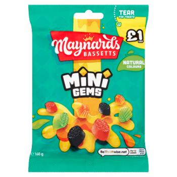 Maynards Bassetts Mini Gems 160g