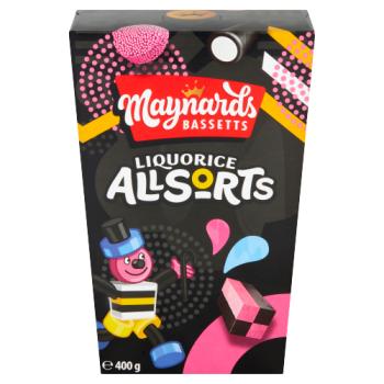 Maynards Bassetts Liquorice Allsorts Sweets Carton 400g