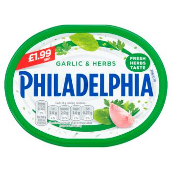 Philadelphia Garlic & Herbs Soft Cheese 170g PM £1.99