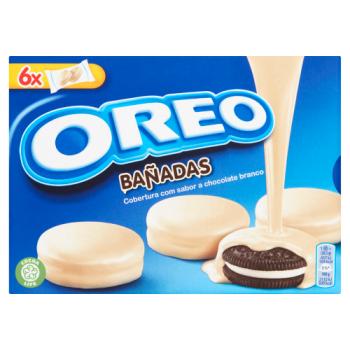 Oreo Cocoa Sandwich Biscuits with Vanilla Flavoured Filling in White Chocolate 246 g (12 Pieces)