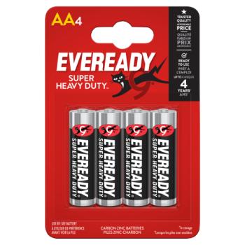 Eveready Super Heavy Duty AA4 Batteries 4 Pack