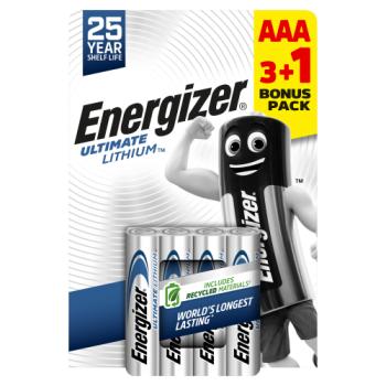 Energizer Ultimate Lithium AAA Batteries, 4 Pack