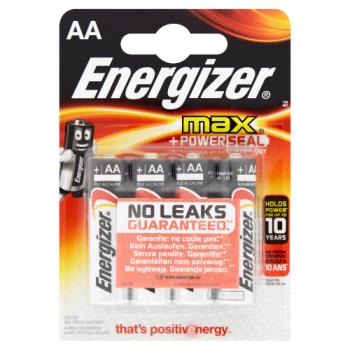 Energizer Max + Power Seal Technology AA Batteries 4 Pack