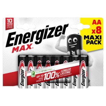 Energizer Max AA Batteries, Alkaline, 8 Pack