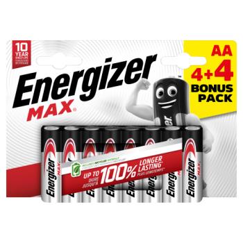 Energizer Max AA Batteries, Alkaline, 8 Pack