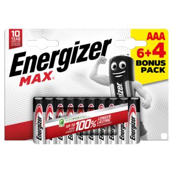 Energizer Max AAA Batteries, Alkaline, 10 Pack