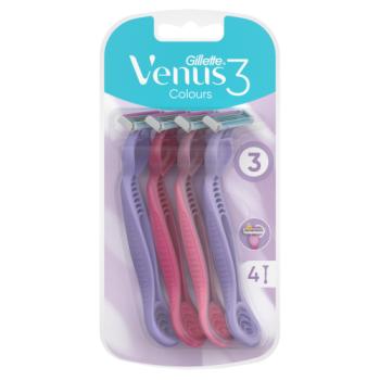 Gillette Venus 3 Colours Disposable Razors, Pack Of 4
