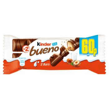 Kinder Bueno Chocolate Milk Chocolate and Hazelnuts PMP 43g