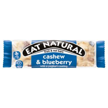 Eat Natural Cashew & Blueberry with a Yoghurt Coating Fruit & Nut Bars 40g